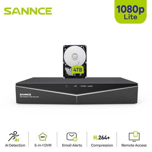 Sannce 16ch 8ch 1080p lite - 16ch, dvr